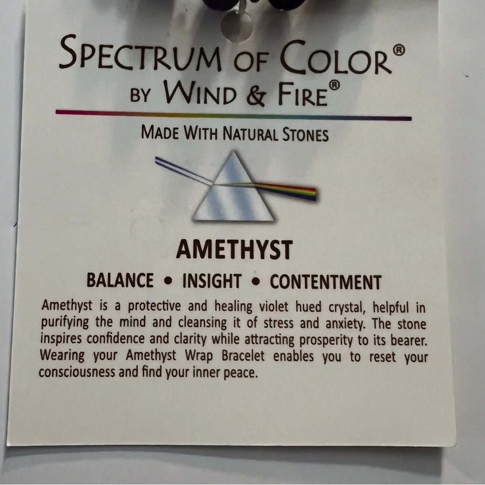 🛍 NWT 🛍WIND AND FIRE AMETHYST BRACELET 🛍 - Picture 4 of 9